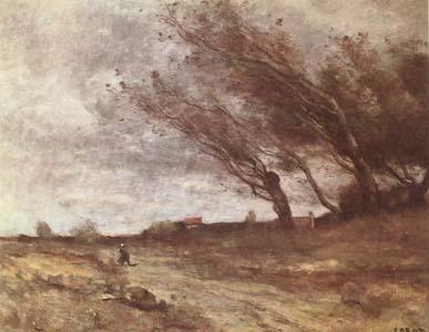 Jean Baptiste Camille  Corot Le Coup de Vent (The Gust of Wind) (mk09) oil painting image